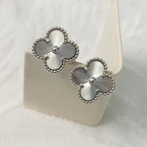 Silver Four Clover Earrings Luxury Inspired